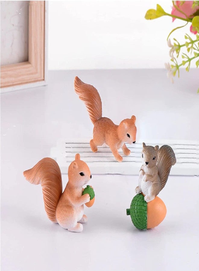 BHOOLU&GOOLU Resin Made Cute Squirrel Family Animal Figurine Miniature Showpiece - 4 Pcs Set (Size : 3-5 CM) - Image 5